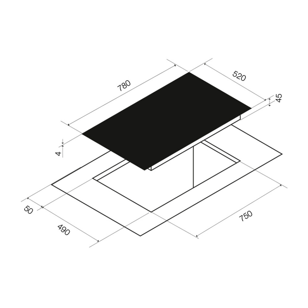 Plita cu inductie Pando PI-3800,functie Bridge,conectare plita-hota cu sistemul AirLink,78 cm