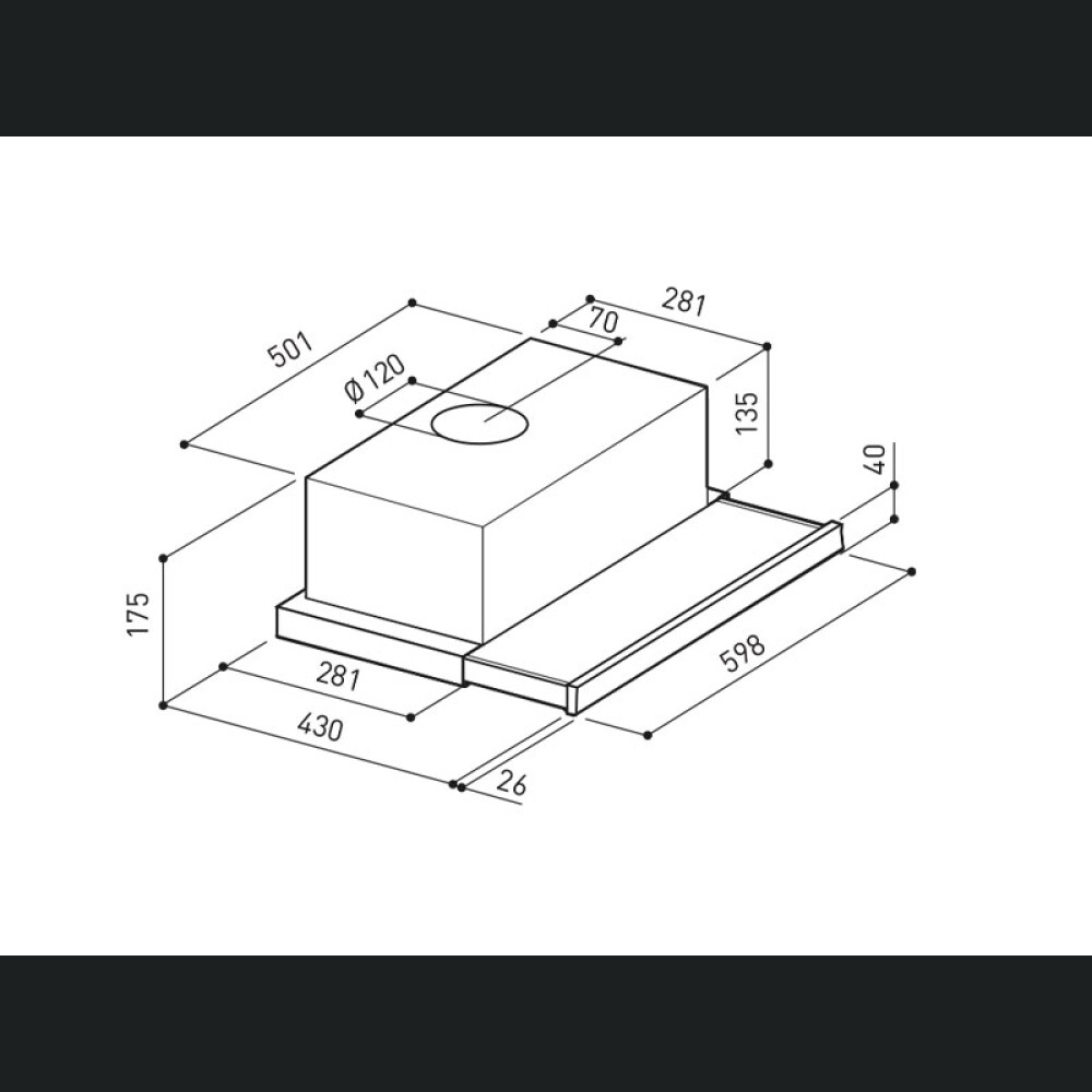 Hota incorporabila Pando GR20, putere motor v.700 , 60 cm, inox 