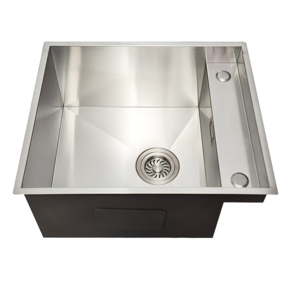 Chiuveta bucatarie inox CookingAid INVISIBLE DEEP cu scurgator vase/paste/fructe, dozator detergent + accesorii montaj.