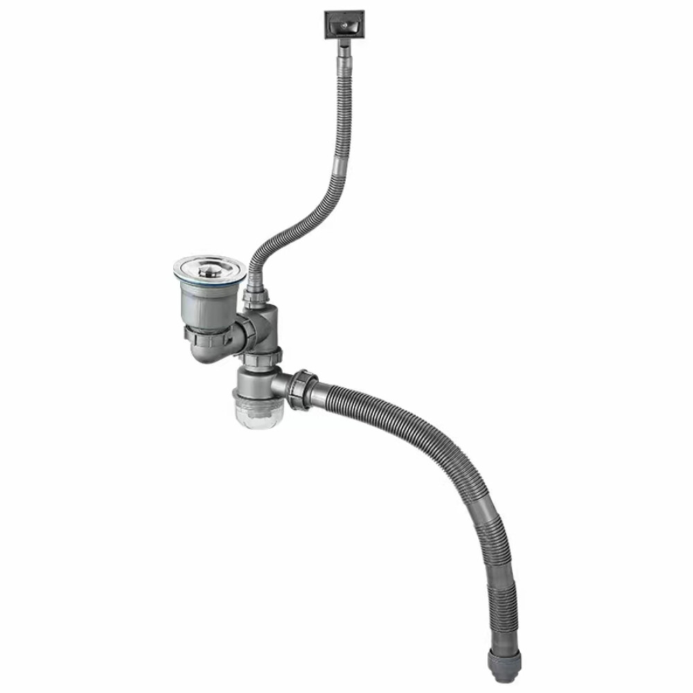 Chiuveta bucatarie inox CookingAid Hera Standard cu dozator detergent, scurgator tavita vase/paste/fructe, gratar rulabil inox si tocator lemn Sapele + accesorii montaj