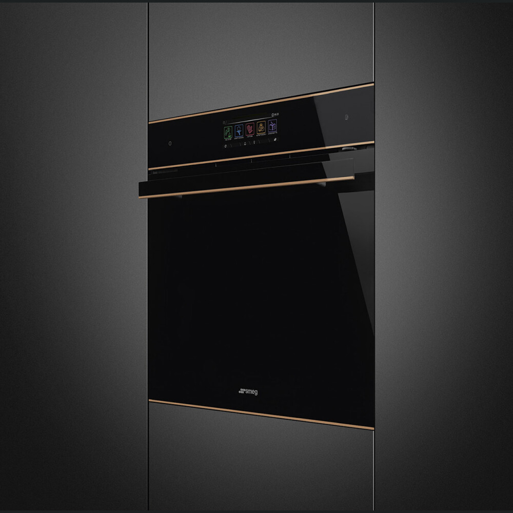 Cuptor Smeg SO6606WAPNR Galileo Omnichef cu functie de microunde, WI-FI, colectia Dolce Stil Novo, 60 cm, negru, 68 l