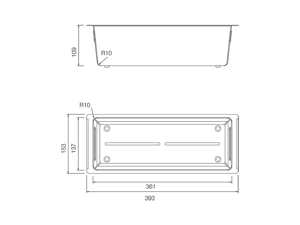 Vas Inox Perforat Schock 393 x 153 x 109 mm