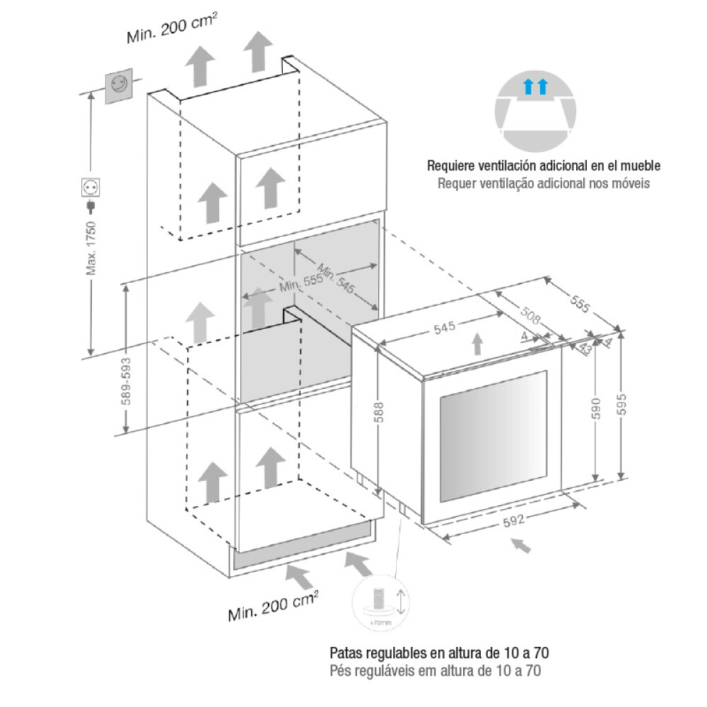 Vitrina de vin Pando PVMAP 60-25 PA, 25 sticle, 62 l, G,  deschidere PUSH-TO-OPEN