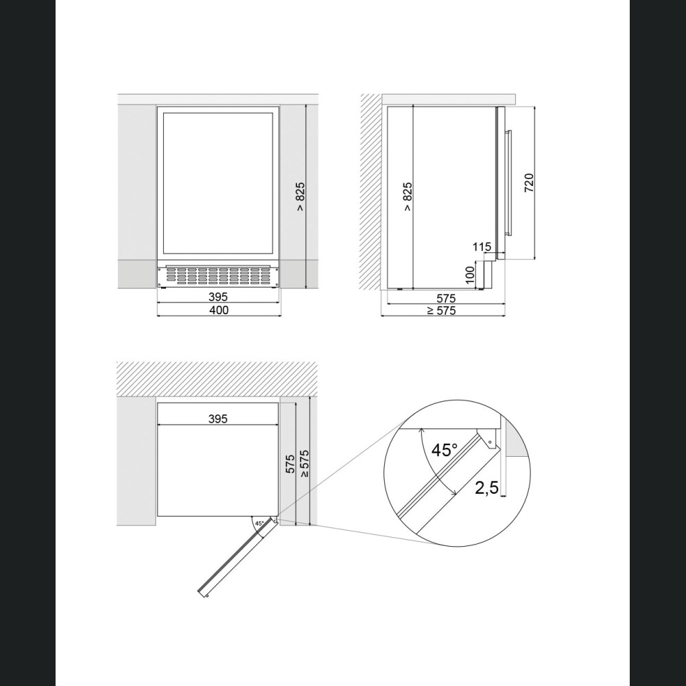 Vitrina de vin Pando PVMB 40-28/PVMBP 40-28 HD, 28 sticle. G, 75 l