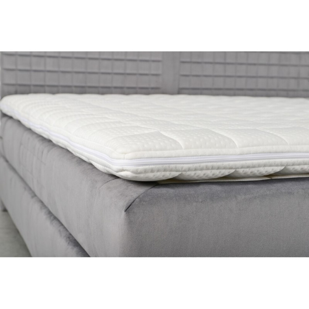 Pat Boxspring Walen, digital sewing, cu inaltime capat pat 110 cm, saltea inclusa, fara topper