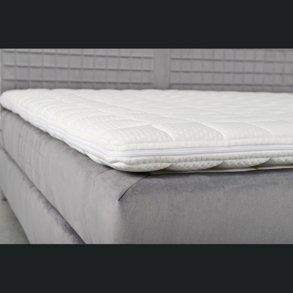 Pat Boxspring Walen, digital sewing, cu inaltime capat pat 110 cm, saltea inclusa, fara topper