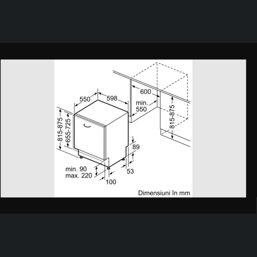Mașina de spălat vase complet încorporabilă Neff S155HVX00E, Home Connect, 14 seturi