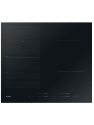 Plita incorporabila Haier HAFRSJ64MC, Inductie, 4 zone de gatit, WiFi, Boost, Slider Touch Control,60 cm, Neagru