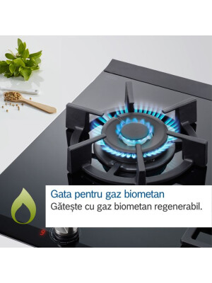 Plită pe gaz Bosch PRB3A6B70, Domino 30 cm Vitroceramică, Negru