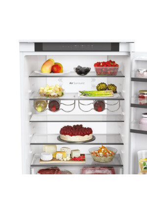 Combina frigorifica incorporabila Haier HBW5719E, 2D 70 Series 6, 2 usi, No Frost, Iluminare LED, Clasa E, Alb