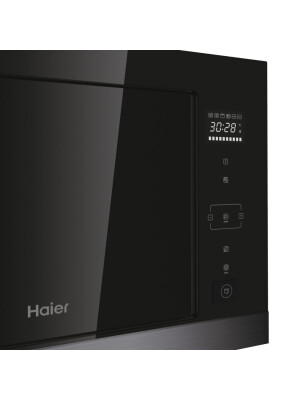 Cuptor cu microunde incorporabil Haier HOR38G5FT, Series 4, Microunde + Grill, 28 litri, Negru