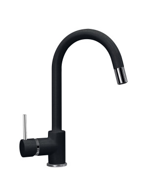 Baterie CookingAid Indiana cu furtun dus retractabil / cap extractibil si finisaj granit Negru Metalic / Metalic Black