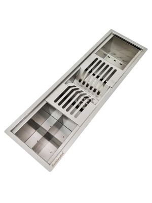 Chiuveta ingusta scurgere multifunctionala tip rigola / canal / jgheab drenare CookingAid Channel sink 63cm cu 3 accesorii incluse