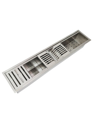Chiuveta ingusta scurgere multifunctionala tip rigola / canal / jgheab drenare CookingAid Channel sink 93cm cu 4 accesorii incluse