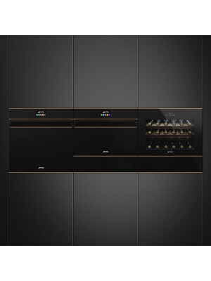 Sertar somelier Smeg, Negru CPS615NR  - Dolce Stil Novo, 15 cm