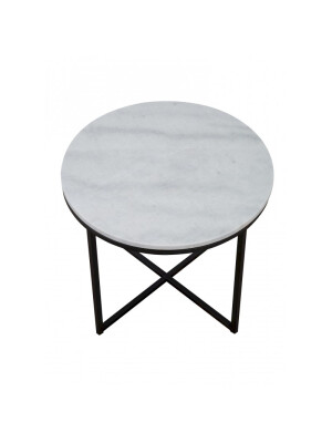 Masa de cafea din marmura de Carrara, rotunda