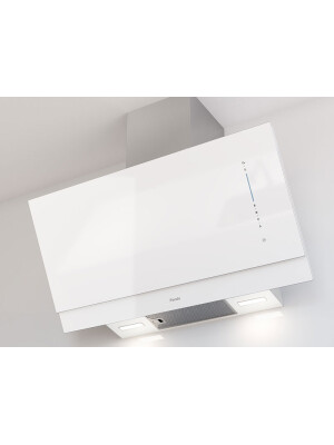 Hota de perete Pando P-725, v.850, sticla alba, 90 cm, A