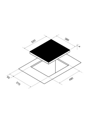 Plita cu inductie Pando, PI-DOM, 38 cm. functie BRIDGE