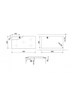 Plita Smeg, SIH7933B, 90 cm, Negru