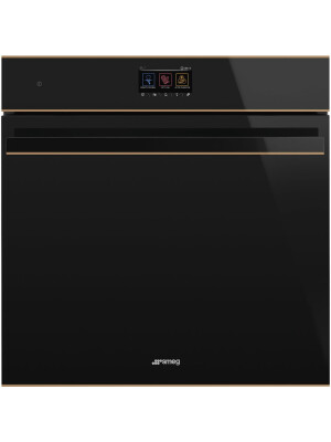  Cuptor cu aburi SMEG Dolce Stil Novo, SO6604S4PNR, negru lucios cu detalii din cupru, 60 cm, capacitate 68 l, clasa A++