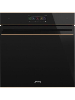 Cuptor Smeg SO6606WAPNR Galileo Omnichef cu functie de microunde, WI-FI, colectia Dolce Stil Novo, 60 cm, negru, 68 l