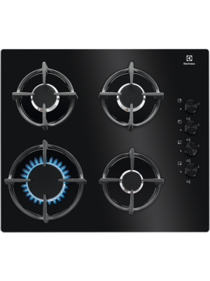 Plita gaz Electrolux KGG6407K, 60 cm, 4 arzatoare, negru