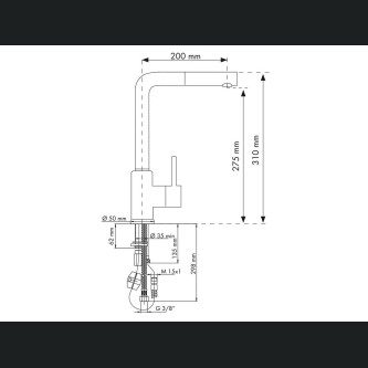 Baterie pentru bucătărie Piave milk white cu furtun duș retractabil