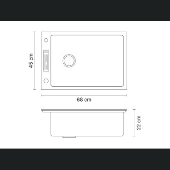 Chiuvetă bucătărie inox ZITO Fontana 68x45x22 cm