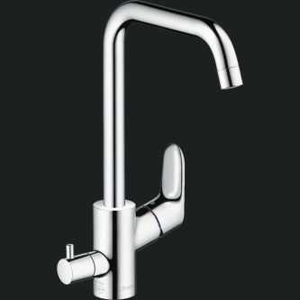 Baterie de bucatarie Hansgrohe Focus M41 , monocomandă 260, 1jet, supapă de închidere a dispozitivului. crom