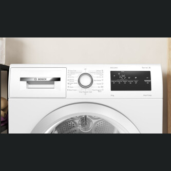 Uscator de rufe Bosch WTH85292BY, Pompa de caldura, 8 Kg, 15 programe, EasyClean, Auto Dry, SensitiveDrying System, Less ironing, Clasa A++, Alb