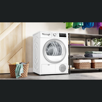 Uscator de rufe Bosch WTH85292BY, Pompa de caldura, 8 Kg, 15 programe, EasyClean, Auto Dry, SensitiveDrying System, Less ironing, Clasa A++, Alb