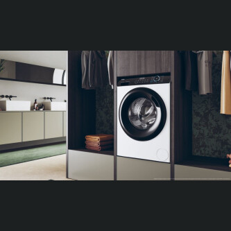 Masina de spalat rufe Haier HW80-B14939-S, I-Pro Series 3 Neincorporabil, 8 Kg, 1400 RPM, Motor Direct Motion, Clasa A, Alb, 15 programe, L x A x I (cm) 60x56x85