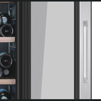 Racitoare de vinuri Freestanding, 1 zone, 166 sticle, Iluminare LED, Clasa G, L x A x I (mm) 595x635x1850