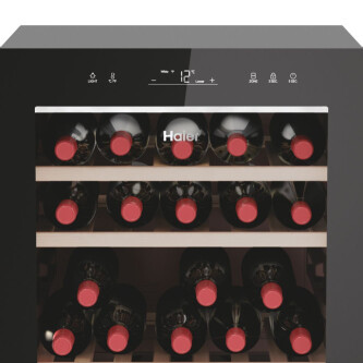 Racitoare de vinuri Wine Bank 50 Haier HWS77GDAU1 Seria 7 Freestanding, 2 zone, 77 sticle, Iluminare LED, Clasa G, L x A x I (mm) 497x585x1270