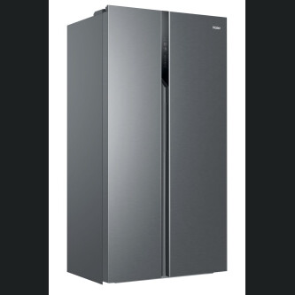 Side by Side Haier HSR3918ENPG SBS 90 Seria 3 Freestanding, No Frost, Iluminare LED, Clasa E, Gentle Silver, L x A x I (mm) 908x647x1775