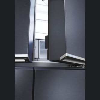 Multidoor Freestanding Haier HCR7918EIMB, 4 usi, No Frost, Iluminare LED, Clasa E, Brushed black, L x A x I (mm) 908x750x1775