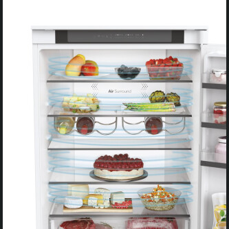Combina frigorifica incorporabila Haier HBW5719E, 2D 70 Series 6, 2 usi, No Frost, Iluminare LED, Clasa E, Alb