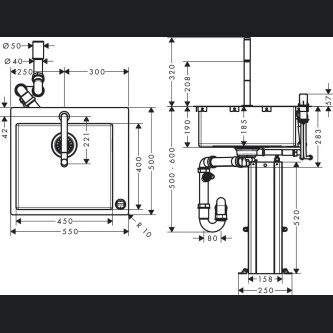 Chiuveta si baterie Hansgrohe,Select C71-F450-06, cu SBox, otel inoxidabil