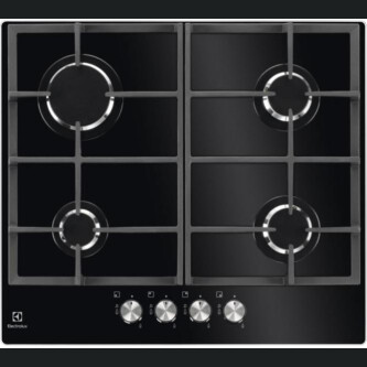 Plită gaz Electrolux KGG6426K pe sticlă 60 cm negru