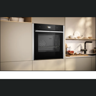 Cuptor multifuncțional, încorporabil Neff B64CS31N0, Afișaj TFT 4,1" Full Touch, sistem deschidere  SLIDE & SIDE, Ușă cu sistem SoftClose, Soft Open, Funcție Assistant prin control vocal