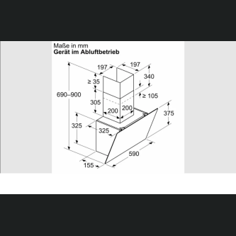 Hota decorativa de perete NEFF N30 D63IDK1S0, Clasa A, 550 m³/h, 60 cm