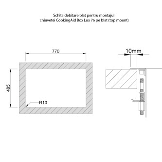 Chiuveta bucatarie inox CookingAid Box Lux 76 cu montaj pe/sub blat + baterie CookingAid Parmix Chrome + dozator detergent