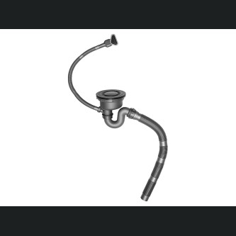 Set chiuveta bucatarie Higold 952357 750 x 480 mm cu accesorii si baterie bucatarie Higold Waterfall cu sistem de curgere tip cascada, cap extractibil, gunmetal