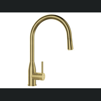 Set chiuveta bucatarie Schock Tia D-100LS 780 x 500 mm Cristadur Puro, negru intens cu baterie bucatarie Schock Kavus cu cap extractibil si parti vizibile White Gold