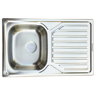 Chiuveta bucatarie inox CookingAid OKIO LINE 80 FLAT PL reversibila stanga/dreapta cu picurator + accesorii montaj