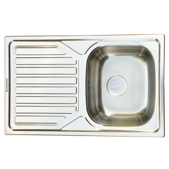 Chiuveta bucatarie inox CookingAid OKIO LINE 80 FLAT PL reversibila stanga/dreapta cu picurator + accesorii montaj