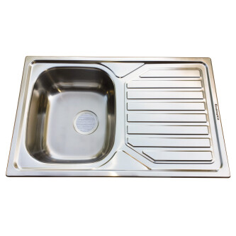 Chiuveta bucatarie inox CookingAid OKIO LINE 80 FLAT PL reversibila stanga/dreapta cu picurator + accesorii montaj