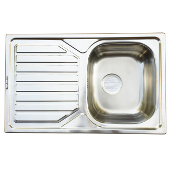 Chiuveta bucatarie inox CookingAid OKIO LINE 80 FLAT PL reversibila stanga/dreapta cu picurator + accesorii montaj