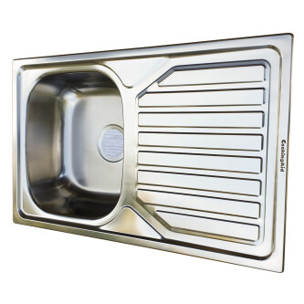Chiuveta bucatarie inox CookingAid OKIO LINE 80 FLAT PL reversibila stanga/dreapta cu picurator + accesorii montaj