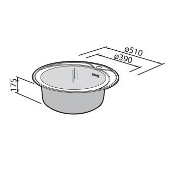 Chiuveta bucatarie inox CookingAid PIO REDONDO NP rotunda finisaj MAT + accesorii montaj